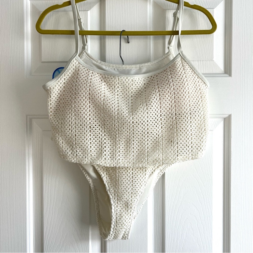 Aerie Crochet Longline High-Waisted Bikini